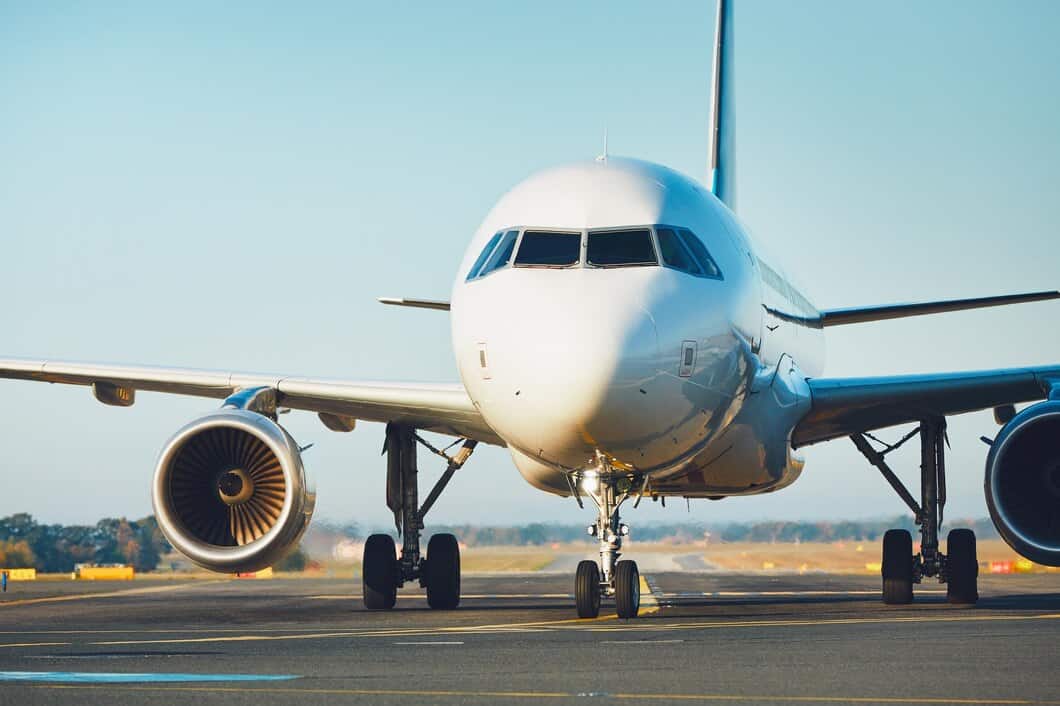 airplane runway against clear sky